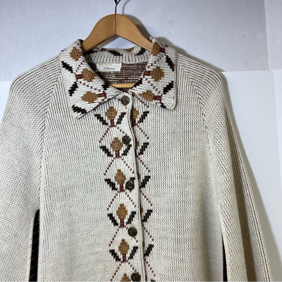 Vintage JC Penney Dutch Motif Knit Cape SZ M "60's - Picture 4 of 12